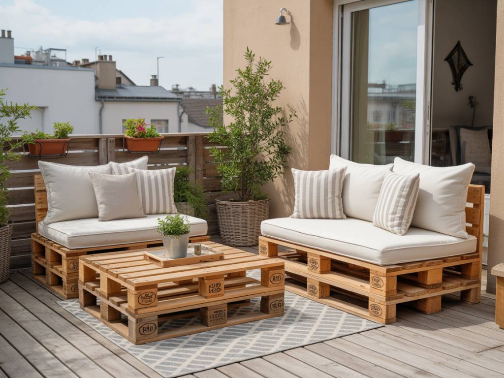 Upcycling Wooden Pallets into Stylish Outdoor Furniture for Small Balconies